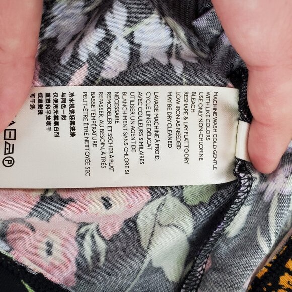 Maeve Anthropologie Womens Jacquin Peasant Floral Blouse Size M Black Boho NWT - Picture 5 of 9